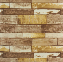Панель самоклеющаяся 3D 700х770х3 мм Деревянная мозаика желтая; DecoSelf