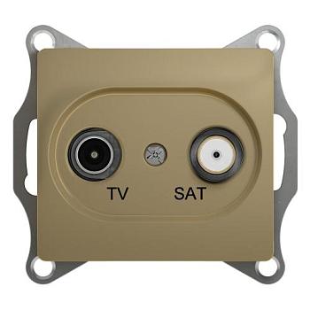 Розетка TV-SAT 2-м с/у Glossa прох. 4DB титан Schneider Electric, GSL000498