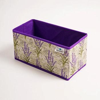 Коробка для хранения вещей ЛАВАНДА 30x15x15 см ткань