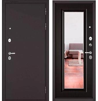 Дверь металлическая Мастино TRUST MASS 140 960 L Шоколад букле/Венге/зеркало; Бульдорс