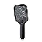 Лейка для душа MELODIA LUXE квадрат 3 функции, 120х105мм, чёрный; MKP26314BL_bk