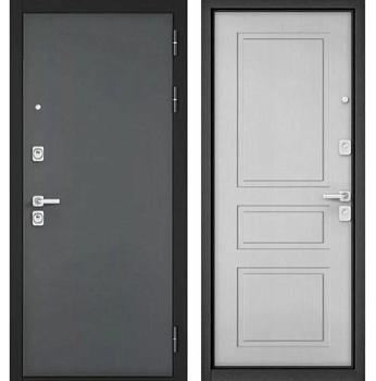 Дверь металлическая Мастино CITY PRIME 2 960 L Черный муар/Роял дуб белый; Бульдорс