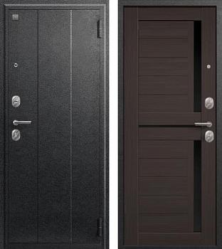 Дверь металлическая A-01 960х2050мм R 1,0мм серый муар/темная лиственница