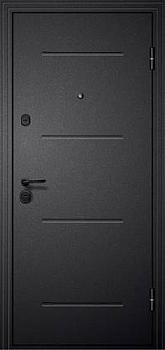 Дверь металлическая М 3 960х2050мм R черный шелк/царга/белый черное стекло