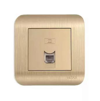 LUXAR Deco Розетка шампань с/у телефонная RJ-11 с рифленой рамкой