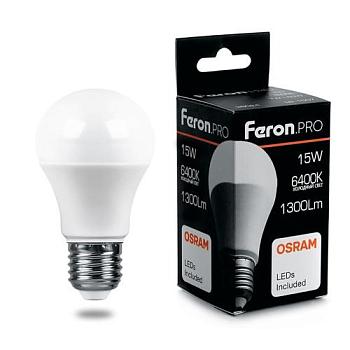 Лампа светодиодная LB-1015 15Вт 6400K 230В E27 A60; Feron.PRO, 38037