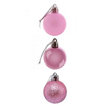 Набор шаров новогодних полимерный 4см розовый; SYCO19-074