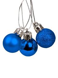 Набор новогодних украшений на елку 3шт/2,5х2,5х2,5см голубой; 87751
