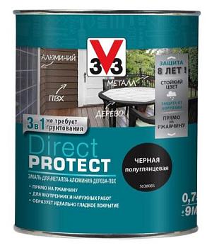 Эмаль Direct Protect V33 черная, 0.75 л; V33