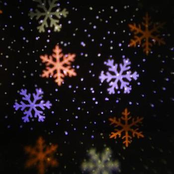 Проектор новогодний 4LED/4W "Вальс снежинок" белый/шампань, дальность 5-10м; СНОУ БУМ, 351-710