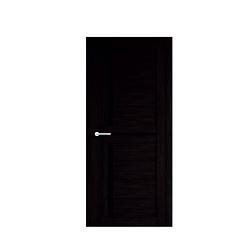Полотно дверное Фрегат эко-шпон Кельн темный кипарис 700мм стекло черное