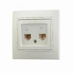 Блок Mira с/у кремовый комп+телеф СП RJ11/RJ45; Lezard