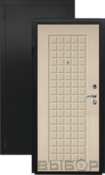 Дверь металлическая Выбор Дельта 960х2050мм L 1,2 мм черный бархат/беленый дуб