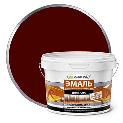 Эмаль акриловая для пола Лакра красно-коричневая 2,4кг; 0008104