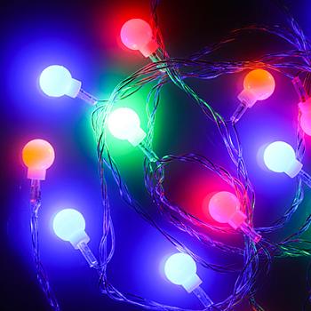 Электрогирлянда 14ламп/3м LED Шар мультицвет, 8 реж; СНОУ БУМ, 381-145