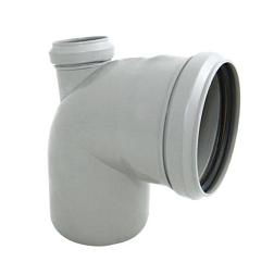 Отвод кан. 87° (тыл) серый 110-50