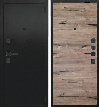 Дверь металлическая ЮДМ Ультра Royal 860х2050мм R черный муар/дуб пацифика
