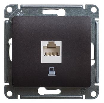 SE Glossa Шоколад Розетка компьютерная RJ45 кат.5E GSL000881K