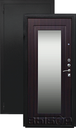 Дверь металлическая Выбор Зеркало 860х2050мм L 1,2 мм черный бархат/венге