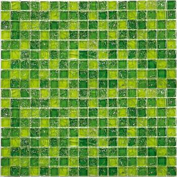 Мозаика стеклянная STRIKE GREEN 8х15х15 30х30