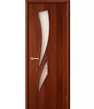 Полотно дверное Fly Doors Стрелиция итальянский орех ПО 900мм стекло матовое; Сибирь Профиль