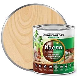 Масло для террас и деревянных полов Здоровый Дом бесцветное 0,75л; 0007070