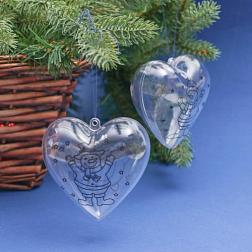 Набор новогодних украшений на елку Сердце 5,5 см; СОЦ, 524390, 23ES02V-12