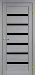 Полотно дверное Парма_407.12.90 эко-шпон дуб серый FL-Панель/LACчерный