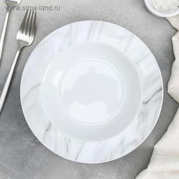 Тарелка суповая 300 мл 21х3,5 см серый Мрамор; С-Л, 4980299