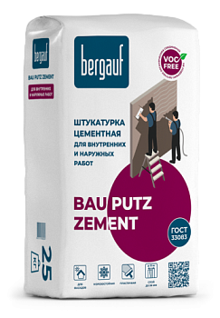 Штукатурка цементная фасадная Bau Putz Zement 25кг/56; Bergauf (Бергауф)