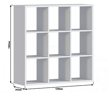 Стеллаж Кито 105x106x34см Белый СБ-3243; 203243000001