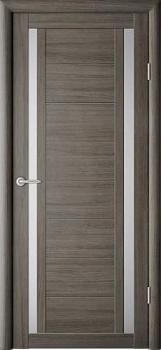 Полотно дверное Фрегат эко-шпон Рига серый кедр 600мм стекло матовое