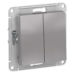 Выключатель 2-кл. с/у AtlasDesign 10А IP20 10AX алюм. Schneider Electric, ATN000351
