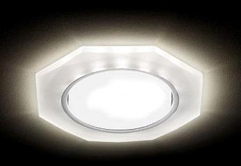 Светильник точечный 11Вт GX53+3Вт LED WHITE хром/матовый; Ambrella, G216 CH/WH