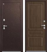 Дверь металлическая с терморазрывом Т-2 960х2050мм R 2мм шоколадный муар/дуб янтарный