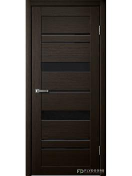 Полотно дверное Fly Doors La Stella эко-шпон 283 мокко черное стекло 700мм; Сибирь Профиль