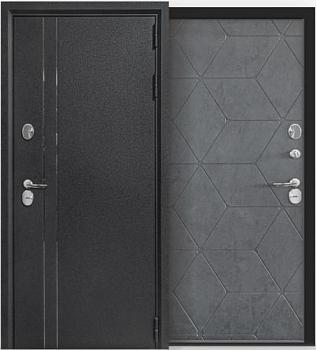 Дверь металлическая Бункер Витра 860х2050мм L 1,2 мм черный шелк/бетон графит