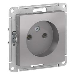 Розетка 1-м с/у ATLAS DESIGN б/з 16А алюм. Schneider Electric, ATN000341