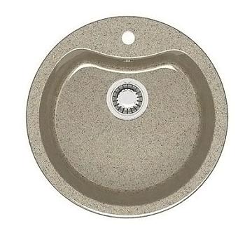 Мойка кухонная иск камень 490х490мм с сифоном Робби круг песоч; Gota Rocio Z24Q5