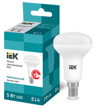 Лампа светодиодная ECO R50 5Вт 4000К E14 450лм 230-240В IEK LLE-R50-5-230-40-E14