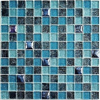 Мозаика стеклянная SATIN BLUE 8х23х23 30х30
