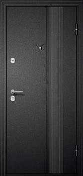 Дверь металлическая М 2 960х2050мм L черный шелк/царга/белый черное стекло