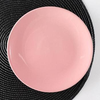 Тарелка десертная 19 см розовый Пастель, Доляна; С-М, 5046400