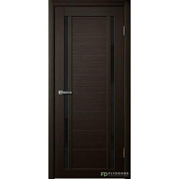 Полотно дверное Fly Doors La Stella эко-шпон 203 дуб мокко черное стекло 700мм; Сибирь Профиль