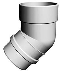 Колено Docke PREMIUM d 85х45С° мм пластик пломбир