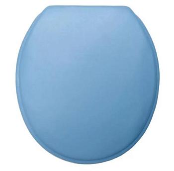 Сиденье для унитаза пластик с ПВХ голубое BR; SYM-5001, 105048