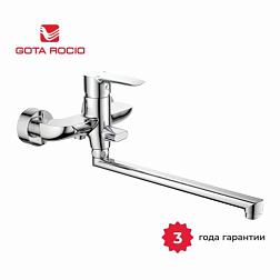 Смеситель для ванны однорычажный длинный поворотный излив хром Merida; Gota Rocio, G044710