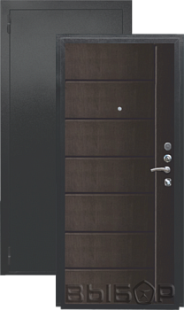 Дверь металлическая Выбор Мега 960х2050мм R 1,2 мм черный бархат/венге
