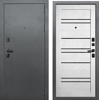 Дверь металлическая Бункер Дуэт 860х2050мм R 1,2 мм букле темный/бетон снежный