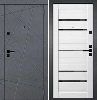 Дверь металлическая GEROY 2 860х2050мм L бетон графит/белый бланко